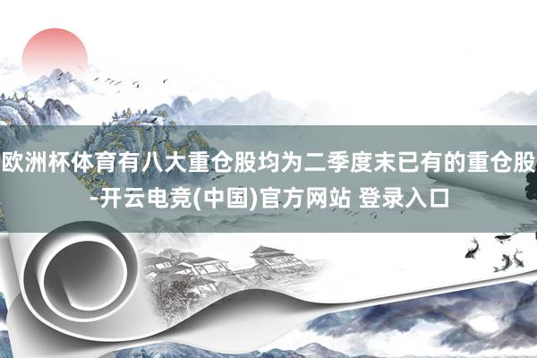 欧洲杯体育有八大重仓股均为二季度末已有的重仓股-开云电竞(中国)官方网站 登录入口