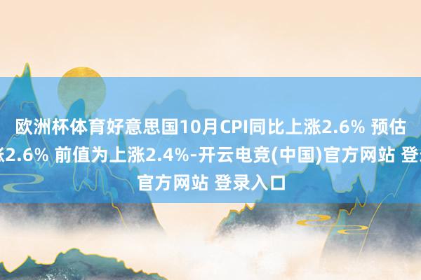 欧洲杯体育好意思国10月CPI同比上涨2.6% 预估为上涨2.6% 前值为上涨2.4%-开云电竞(中国)官方网站 登录入口