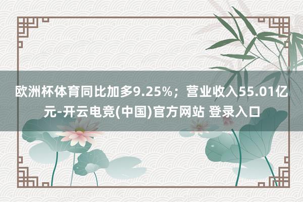 欧洲杯体育同比加多9.25%；营业收入55.01亿元-开云电竞(中国)官方网站 登录入口