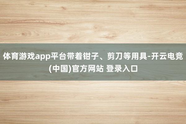 体育游戏app平台带着钳子、剪刀等用具-开云电竞(中国)官方网站 登录入口
