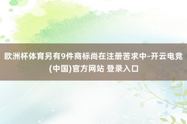 欧洲杯体育另有9件商标尚在注册苦求中-开云电竞(中国)官方网站 登录入口