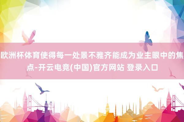 欧洲杯体育使得每一处景不雅齐能成为业主眼中的焦点-开云电竞(中国)官方网站 登录入口