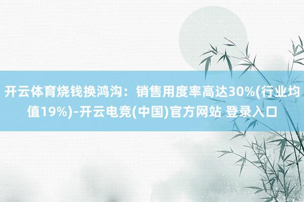 开云体育烧钱换鸿沟：销售用度率高达30%(行业均值19%)-开云电竞(中国)官方网站 登录入口