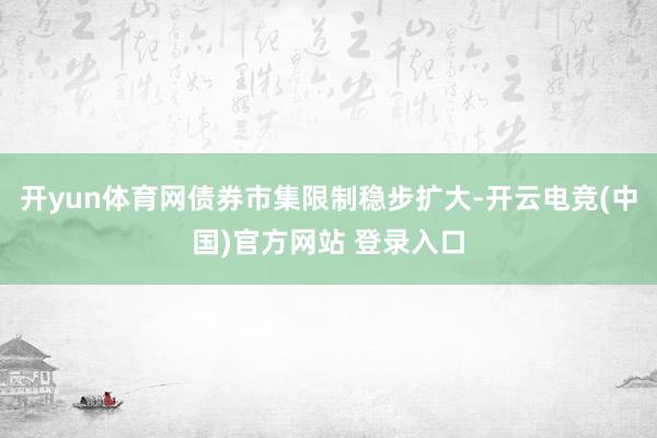 开yun体育网债券市集限制稳步扩大-开云电竞(中国)官方网站 登录入口