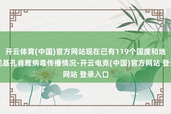 开云体育(中国)官方网站现在已有119个国度和地区发现基孔肯雅病毒传播情况-开云电竞(中国)官方网站 登录入口